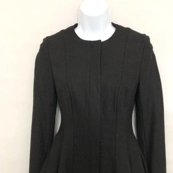 Theory Movement Black Canvas Tweed Peplum Blazer Jacket - Picture 7 of 16